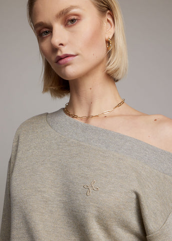 Lura Off-Shoulder Trui | Grijs