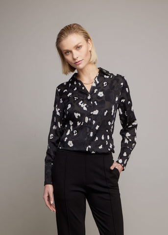 Cardi -shirt | AOP zwart