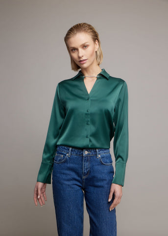 Cherise Blouse | Donkergroen